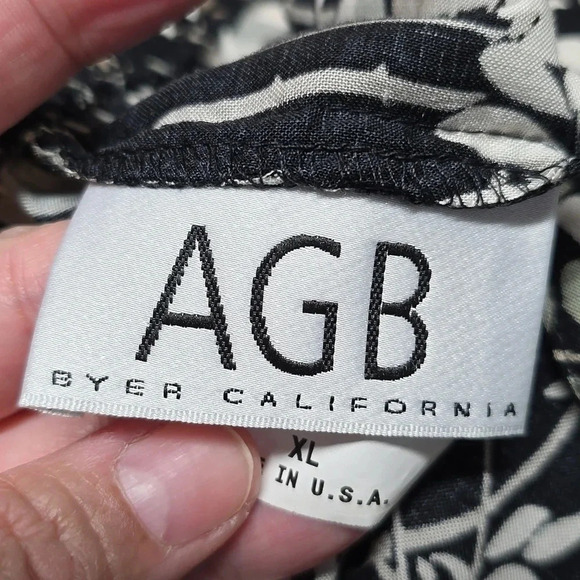 {AGB Byer California} Vintage 90s Leaf Print Maxi Skirt - Size XL - Picture 10 of 11